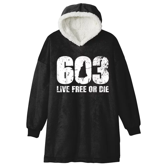 603 New Hampshire Product Live Free Or Die Hooded Wearable Blanket