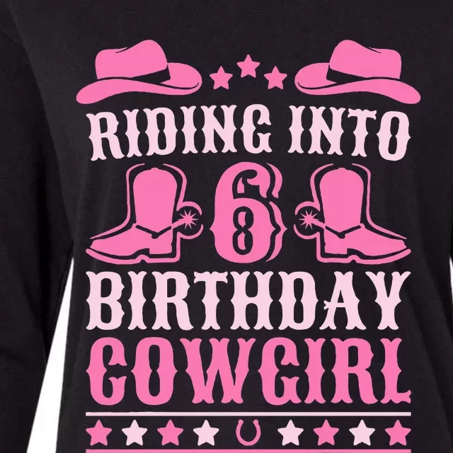 6yr Old Birthday Cowgirl 6 Year Old Girl 6th Birthday Womens Cotton Relaxed Long Sleeve T-Shirt