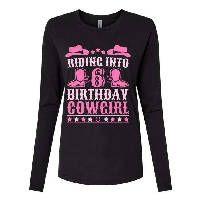 6yr Old Birthday Cowgirl 6 Year Old Girl 6th Birthday Womens Cotton Relaxed Long Sleeve T-Shirt