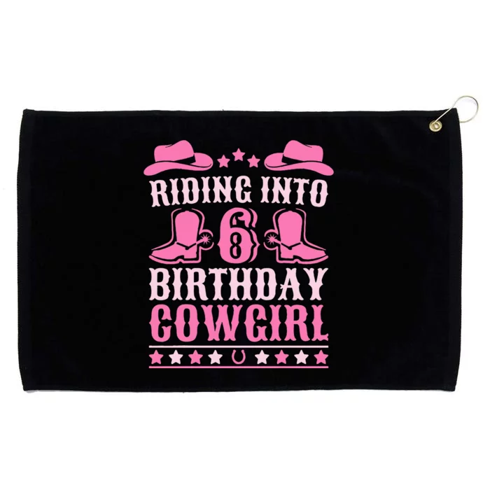 6yr Old Birthday Cowgirl 6 Year Old Girl 6th Birthday Grommeted Golf Towel