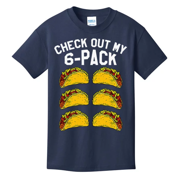 6 Pack Fitness Taco Funny Mexican Gym Top For Taco Lovers Kids T-Shirt