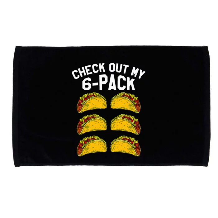 6 Pack Fitness Taco Funny Mexican Gym Top for Taco Lovers Microfiber Hand Towel