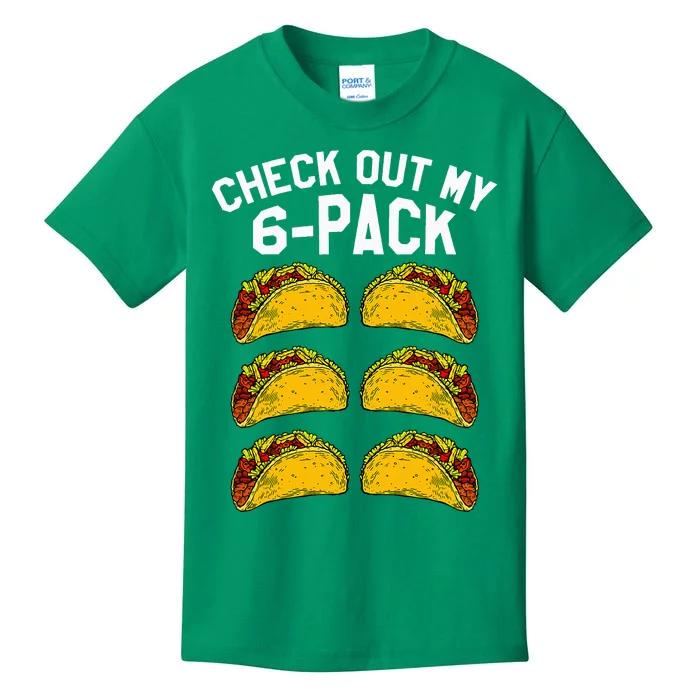 6 Pack Fitness Taco Funny Mexican Gym Top for Taco Lovers Kids T-Shirt