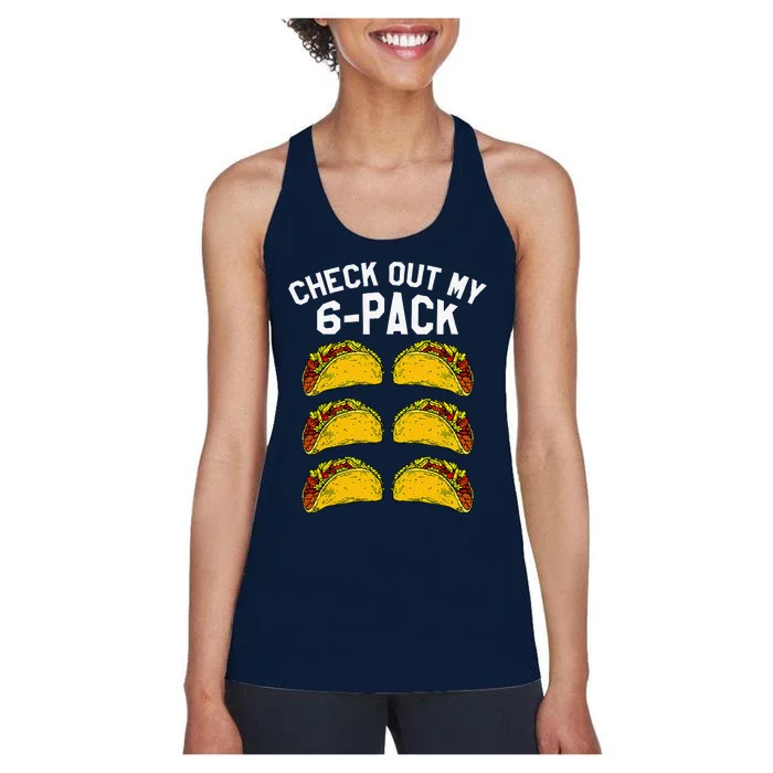 6 Pack Fitness Taco Funny Mexican Gym Top For Taco Lovers Women's Racerback Tank