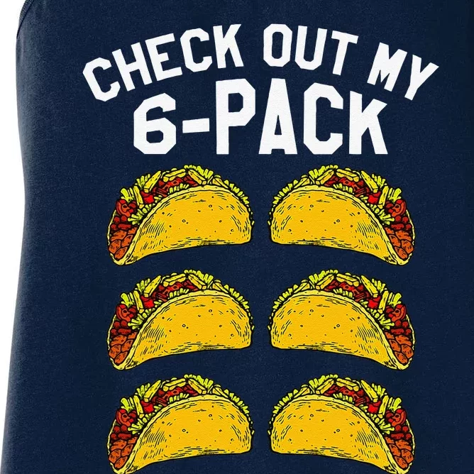 6 Pack Fitness Taco Funny Mexican Gym Top For Taco Lovers Women's Racerback Tank