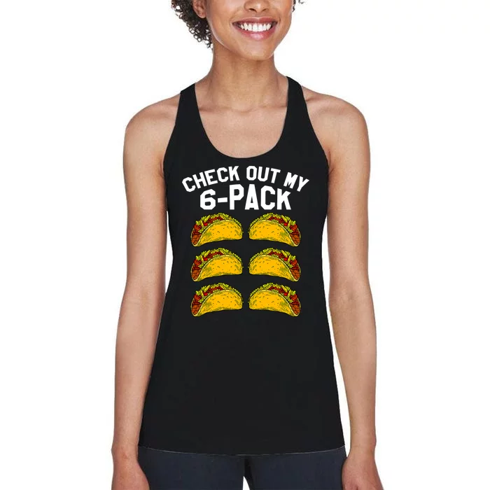 6 Pack Fitness Taco Funny Mexican Gym Top For Taco Lovers Women's Racerback Tank