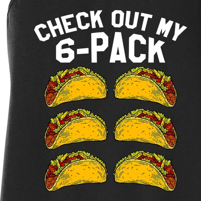 6 Pack Fitness Taco Funny Mexican Gym Top For Taco Lovers Women's Racerback Tank