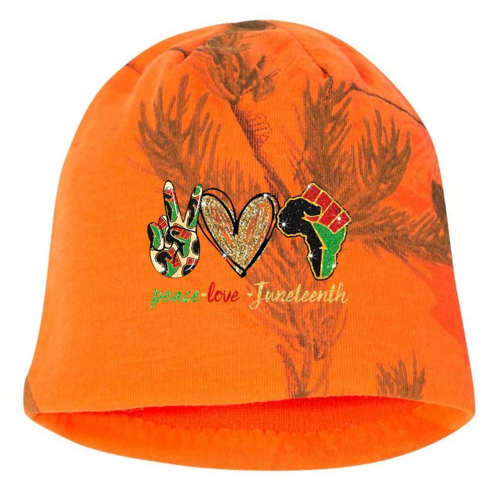 6mx Peace Love Juneteenth Of June 19 1865 African American Cute Gift Kati - Camo Knit Beanie