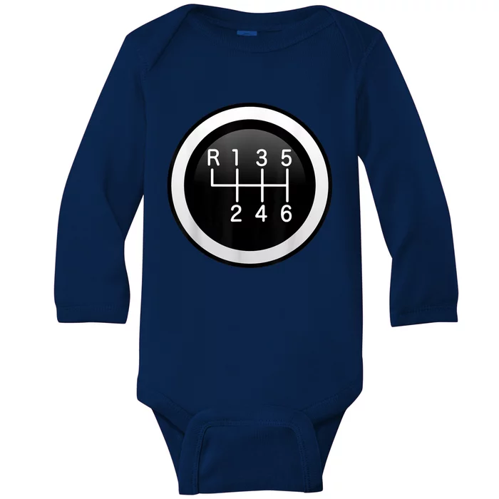 6 Speed Manual Stick Gear Shift Auto Racing Car Baby Long Sleeve Bodysuit