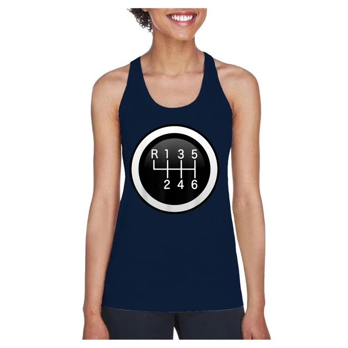 6 Speed Manual Stick Gear Shift Auto Racing Car Women's Racerback Tank