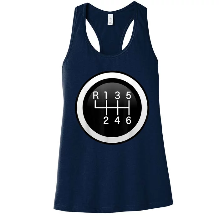 6 Speed Manual Stick Gear Shift Auto Racing Car Women's Racerback Tank