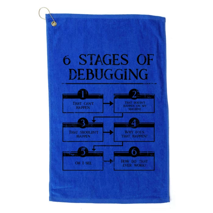 6 Stages Of Debugging Platinum Collection Golf Towel