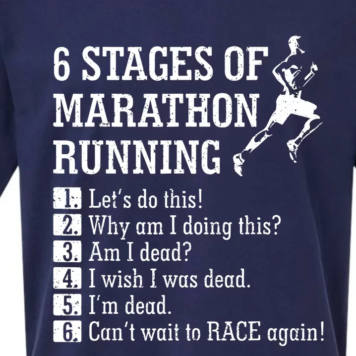 6 Stages Of Marathon Running Gift For Runner Sueded Cloud Jersey T-Shirt