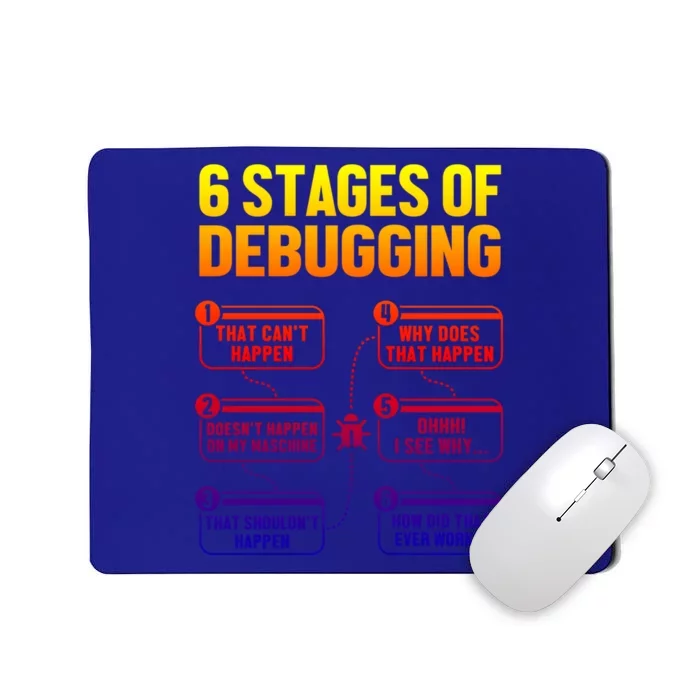 6 Stages Of Debugging Full Stack Coder Software Developer Gift Mousepad