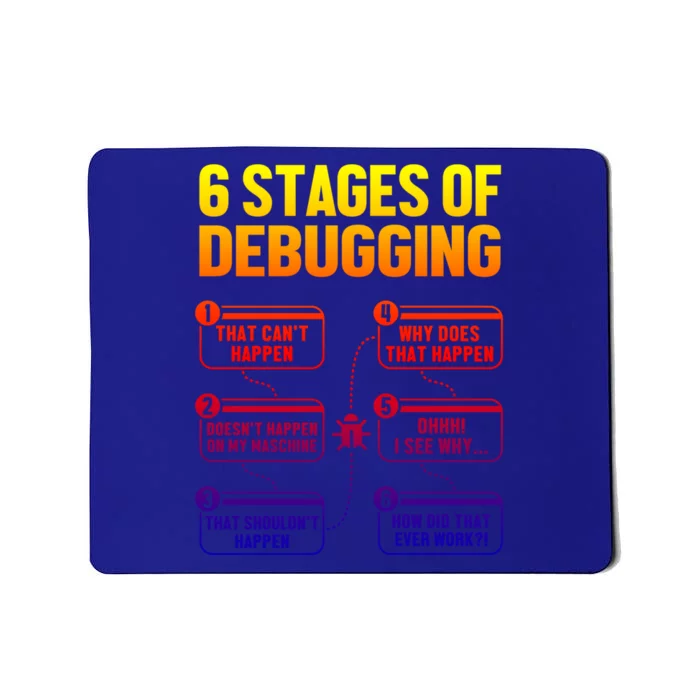 6 Stages Of Debugging Full Stack Coder Software Developer Gift Mousepad