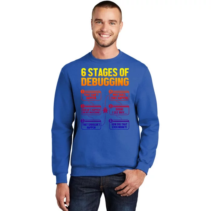 6 Stages Of Debugging Full Stack Coder Software Developer Gift Tall Sweatshirt