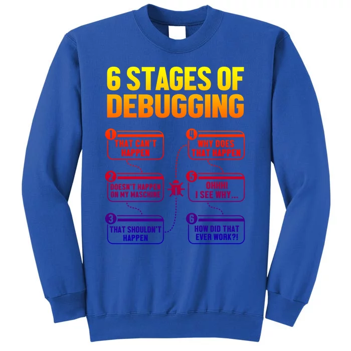 6 Stages Of Debugging Full Stack Coder Software Developer Gift Tall Sweatshirt