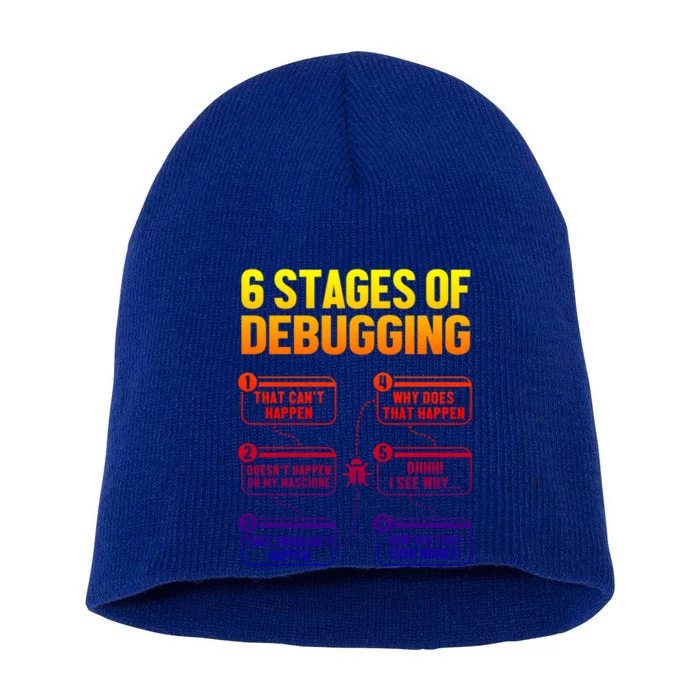 6 Stages Of Debugging Full Stack Coder Software Developer Gift Short Acrylic Beanie