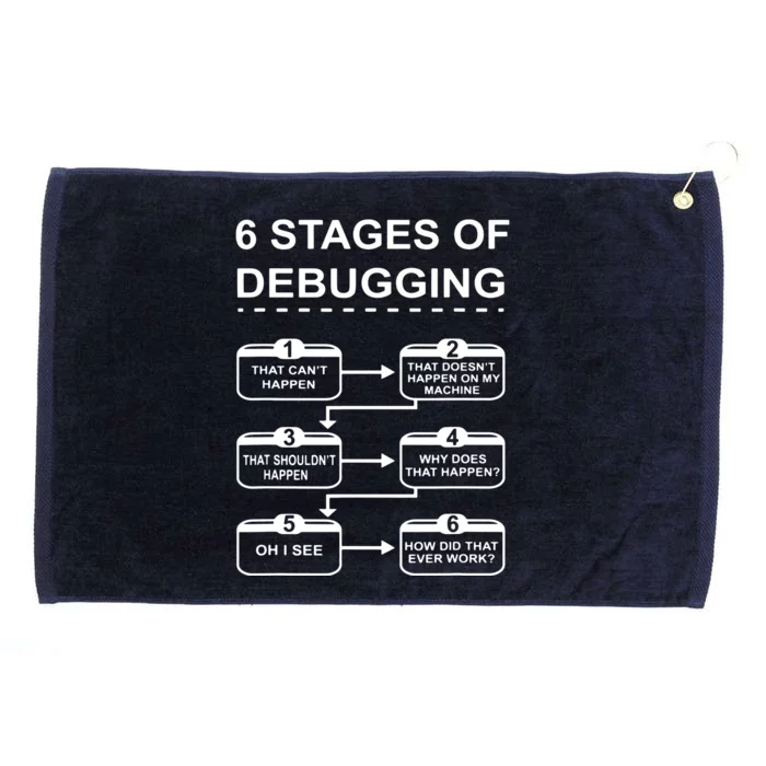 6 Stages Of Debugging Design Programming Computer Science Grommeted Golf Towel