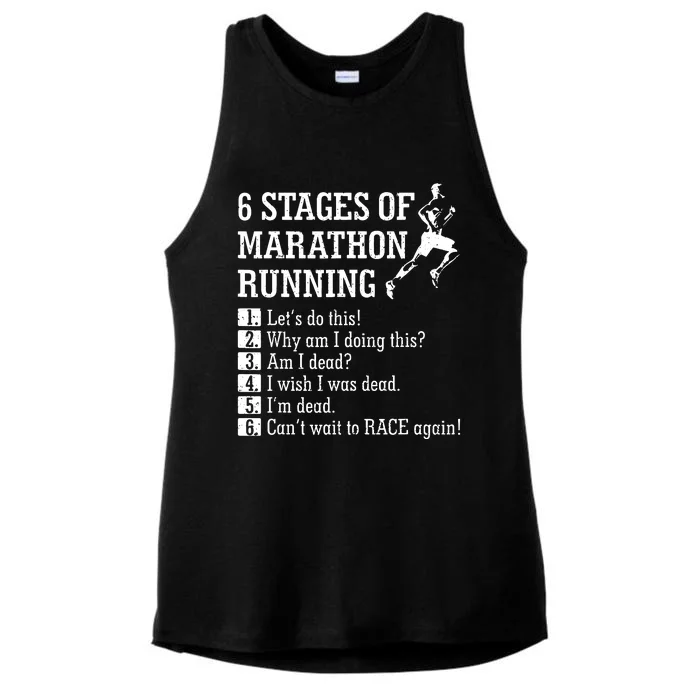 6 Stages Of Marathon Running Gift For Runner Ladies Tri-Blend Wicking Tank