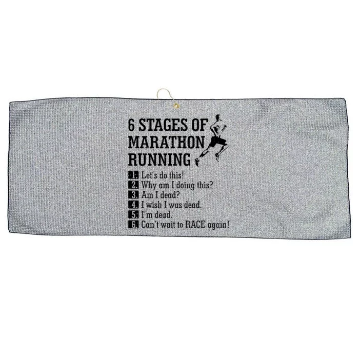 6 Stages Of Marathon Running Gift For Runner Large Microfiber Waffle Golf Towel