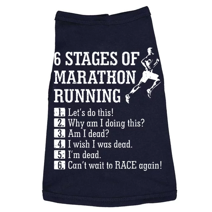 6 Stages Of Marathon Running Gift For Runner Doggie Tank