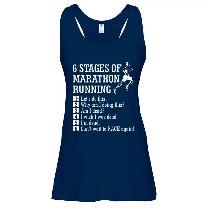 6 Stages Of Marathon Running Gift For Runner Ladies Essential Flowy Tank