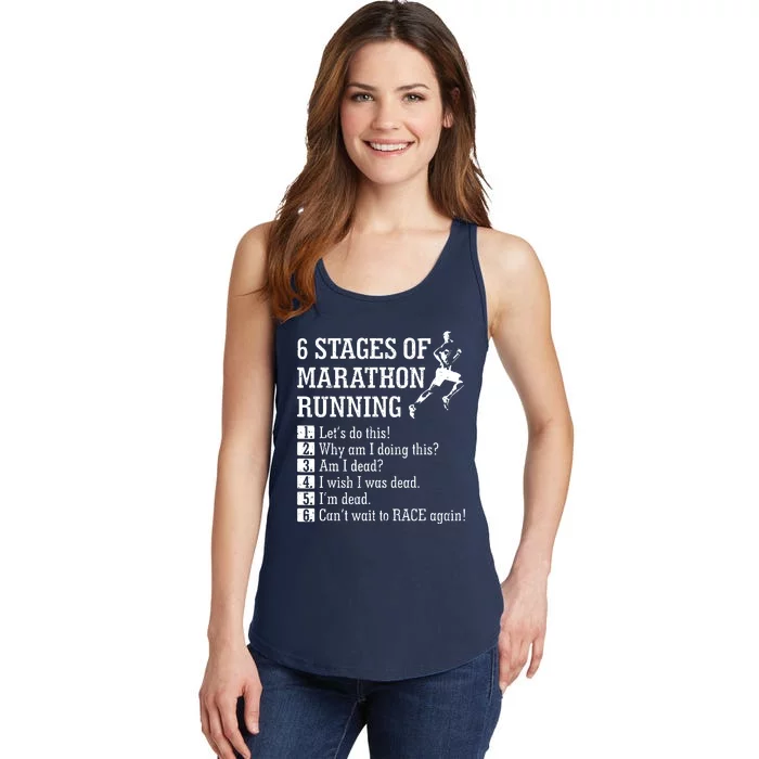 6 Stages Of Marathon Running Gift For Runner Ladies Essential Tank