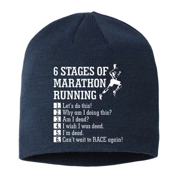 6 Stages Of Marathon Running Gift For Runner 8 1/2in Sustainable Knit Beanie