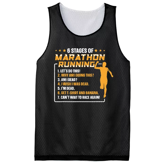 6 Stages Of Marathon Running Funny Marathon Runner Mesh Reversible Basketball Jersey Tank