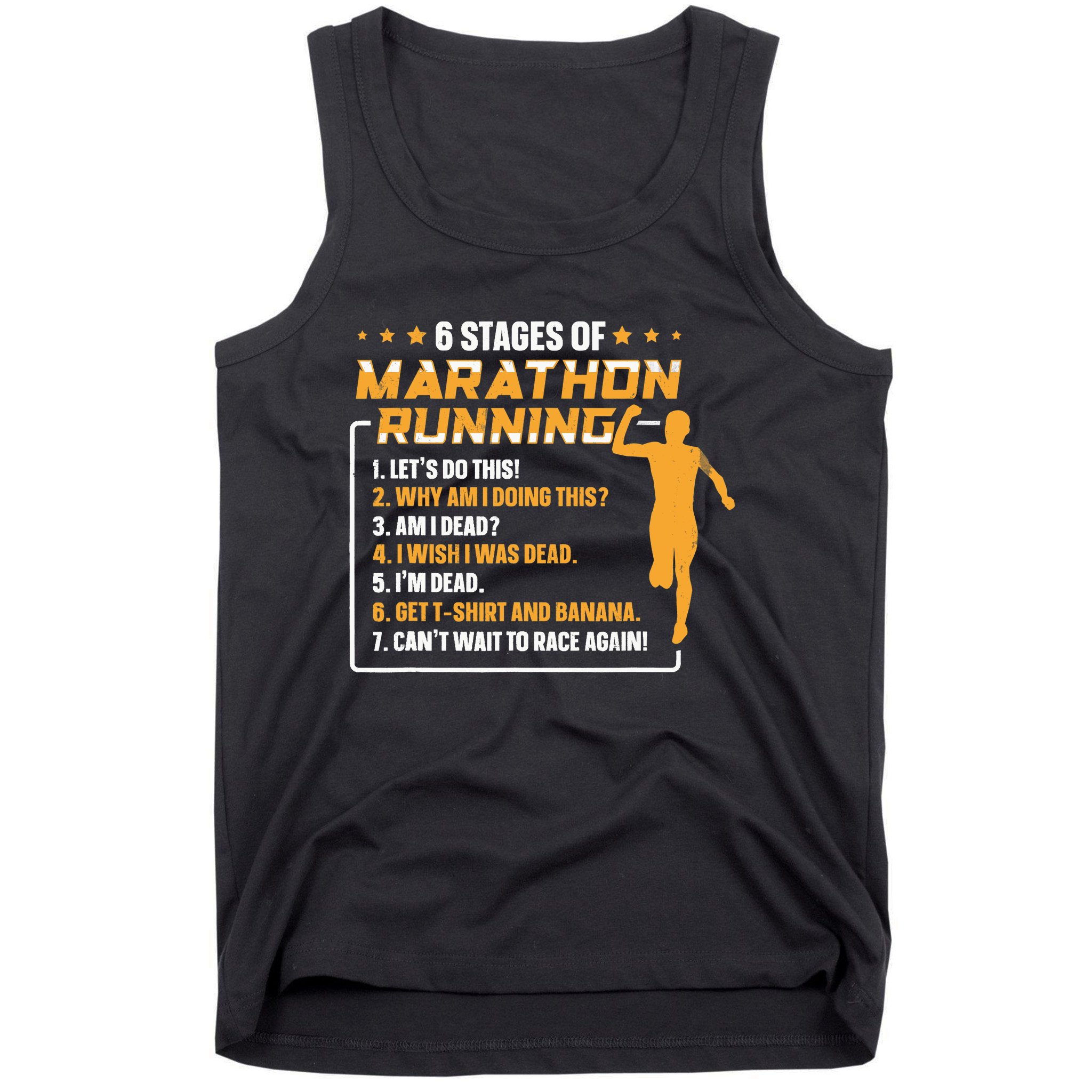 prinsesse Hverdage Vejfremstillingsproces 6 Stages Of Marathon Running Funny Marathon Runner Tank Top | TeeShirtPalace