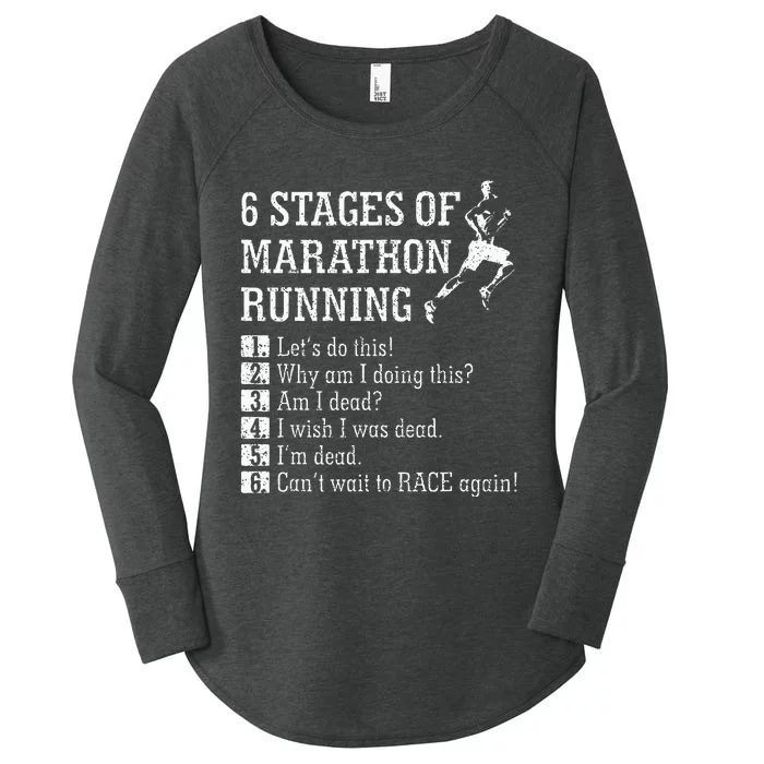 6 Stages Of Marathon Running Gift For Runner Women's Perfect Tri Tunic Long Sleeve Shirt