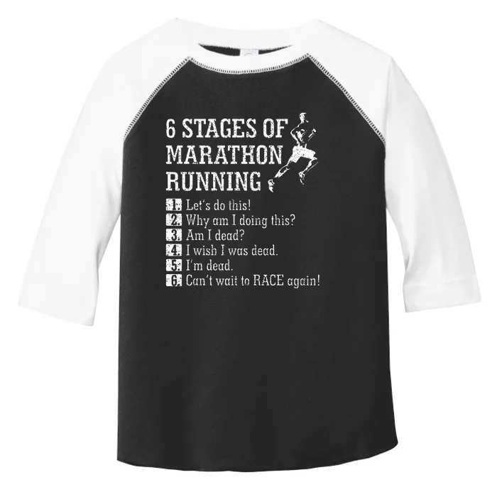 6 Stages Of Marathon Running Gift For Runner Toddler Fine Jersey T-Shirt