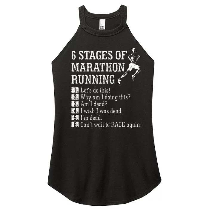 6 Stages Of Marathon Running Gift For Runner Women’s Perfect Tri Rocker Tank