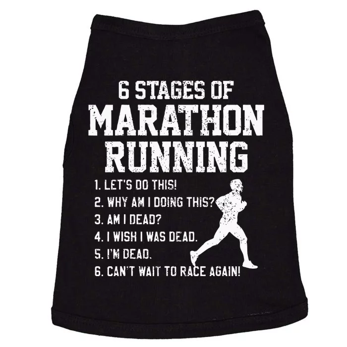 6 Stages Of Marathon Running Funny Runner Gift Doggie Tank