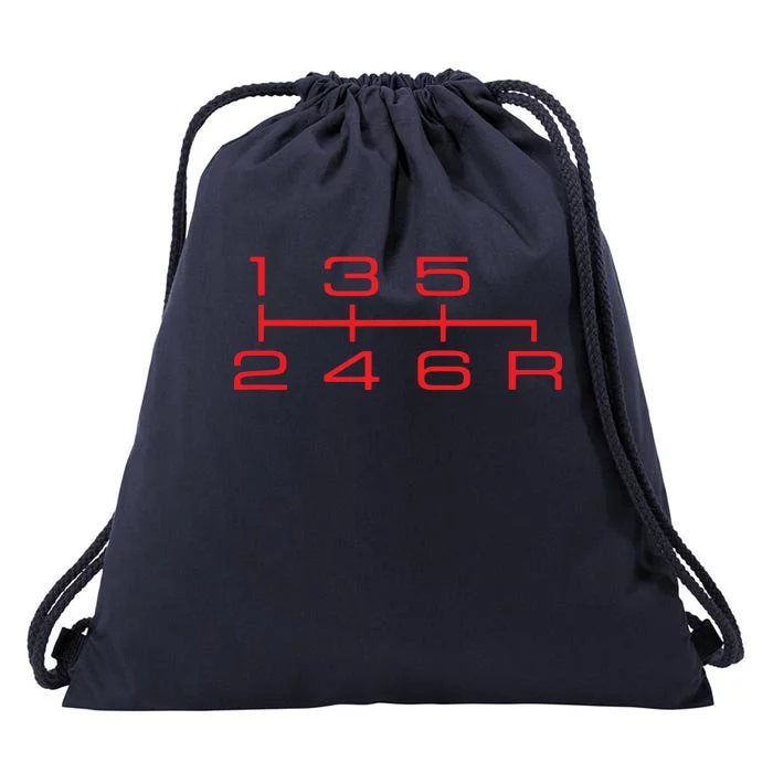 6 Speed Shift Knob Shirts Manual Car Lover Drawstring Bag