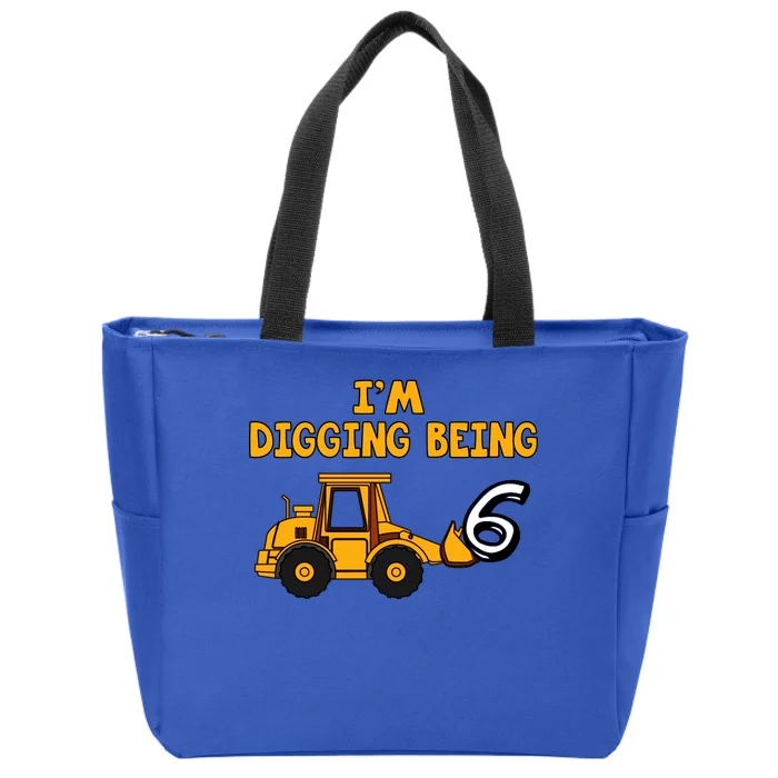 6th Birthday I'm Digging Being Six Zip Tote Bag