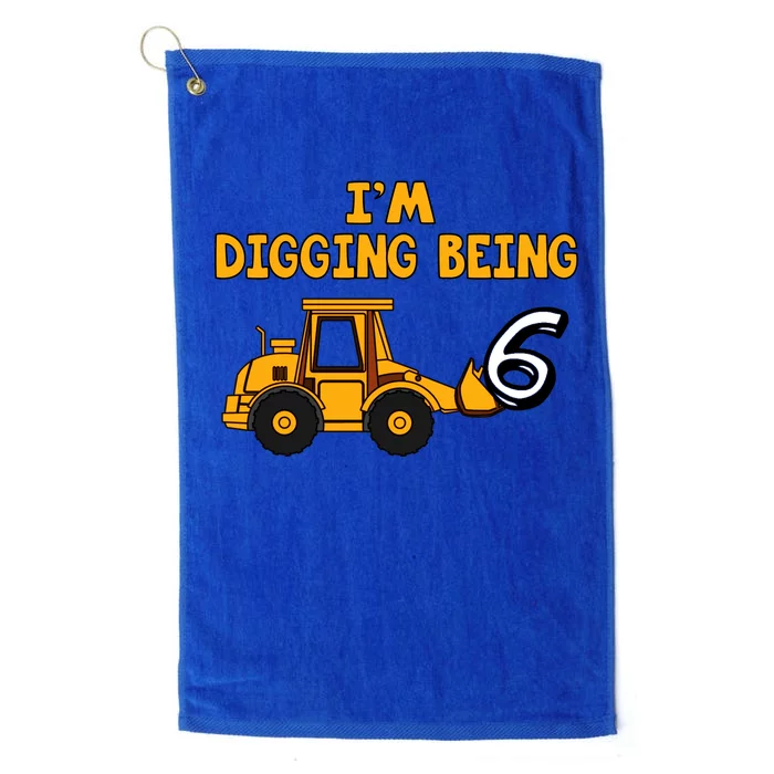 6th Birthday I'm Digging Being Six Platinum Collection Golf Towel