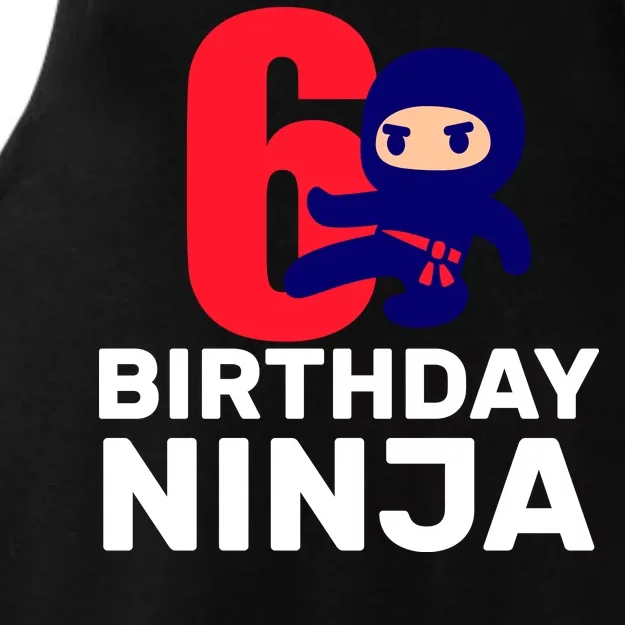 6th Birthday Ninja Ladies Tri-Blend Wicking Tank