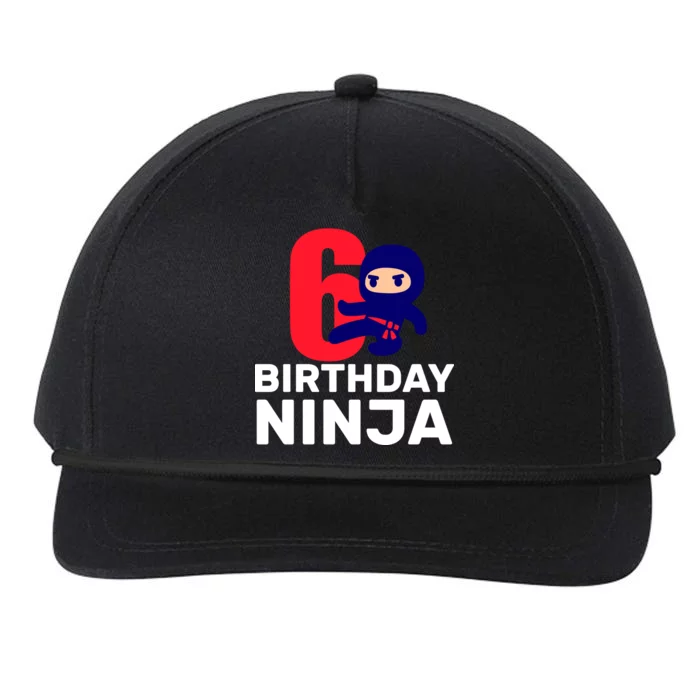 6th Birthday Ninja Snapback Five-Panel Rope Hat