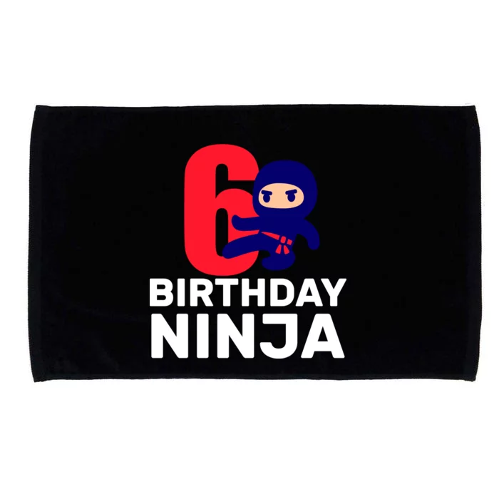 6th Birthday Ninja Microfiber Hand Towel