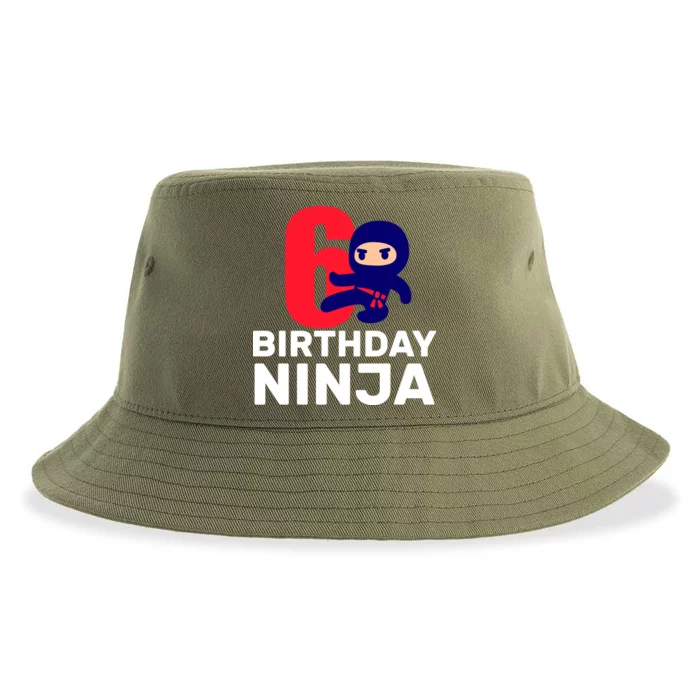 6th Birthday Ninja Sustainable Bucket Hat