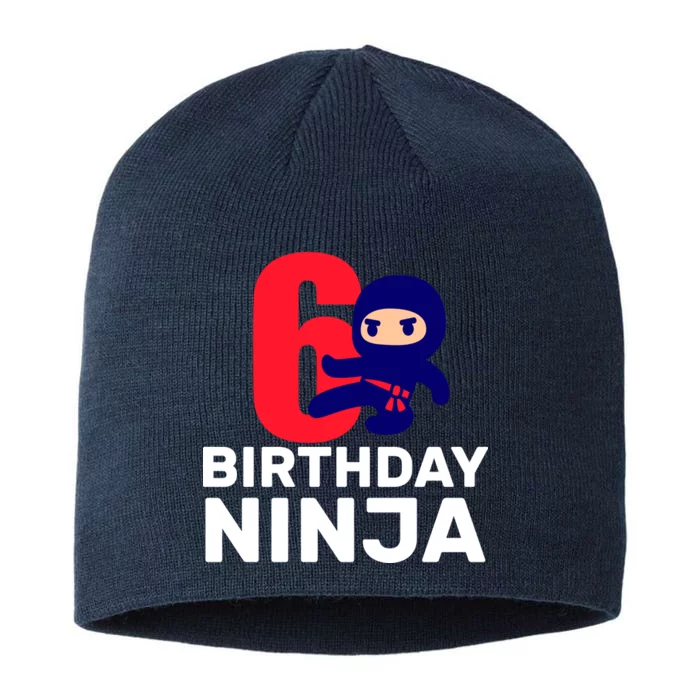 6th Birthday Ninja 8 1/2in Sustainable Knit Beanie