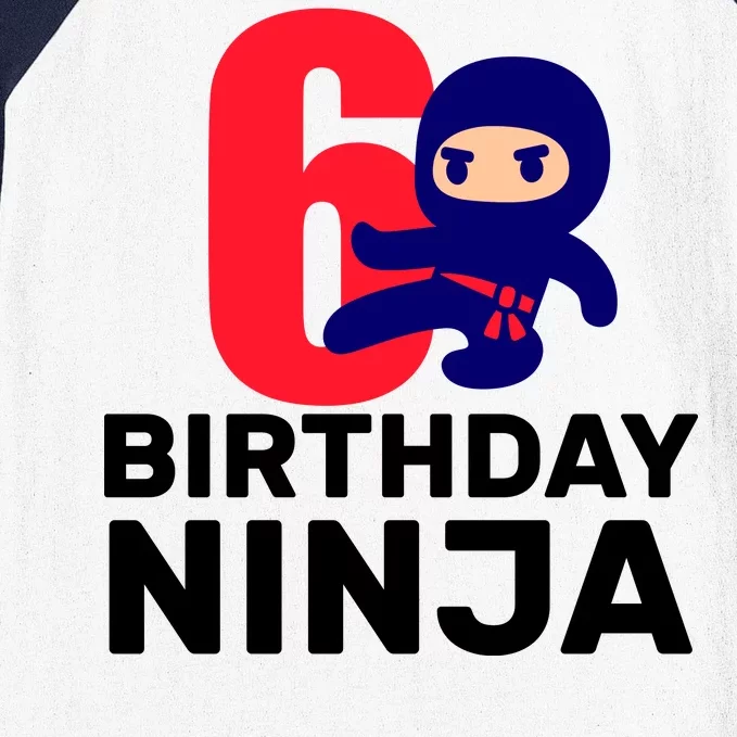 6th Birthday Ninja Baseball Sleeve Shirt