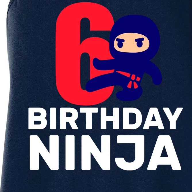 6th Birthday Ninja Women's Racerback Tank