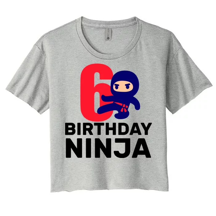 6th Birthday Ninja Women's Crop Top Tee