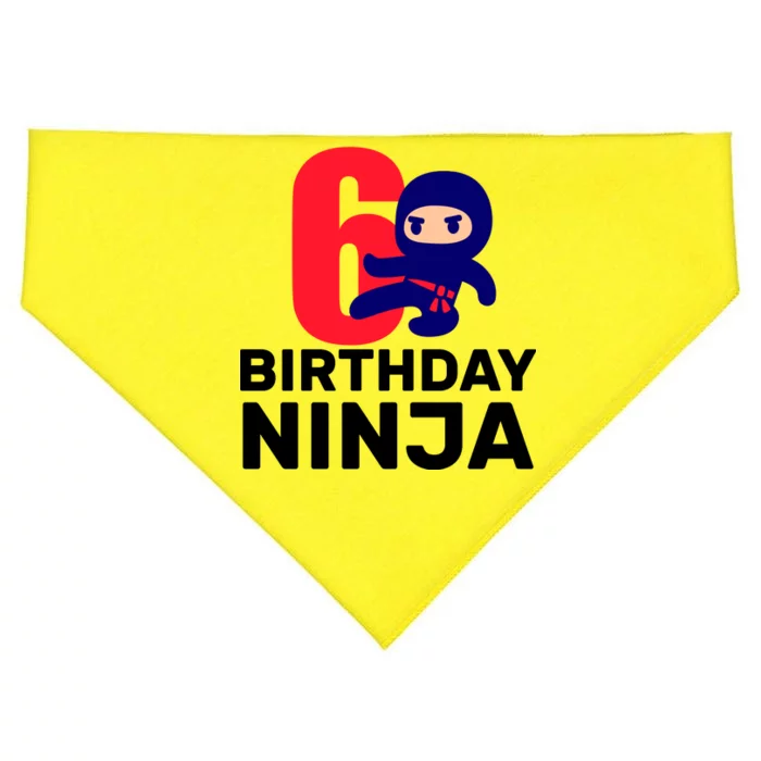 6th Birthday Ninja USA-Made Doggie Bandana