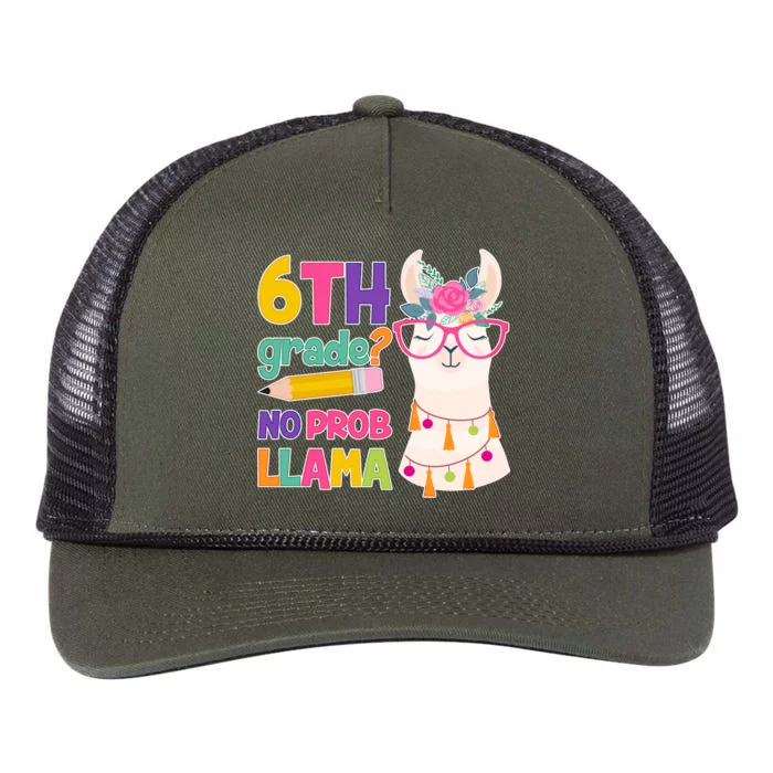 6th Grade? No Prob Llama Retro Rope Trucker Hat Cap