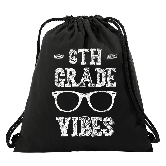 6th Grade Vibes Drawstring Bag