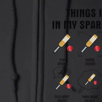 6 Things I Do In My Spare Time Cricket Full Zip Hoodie